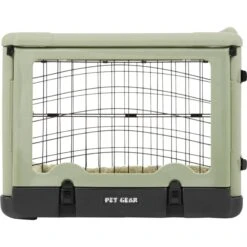 Pet Gear The Other Door Double Door Collapsible Wire Dog Crate & Plush Pad, Sage -Dog Supplies 64489 PT6. AC SS1800 V1562169850