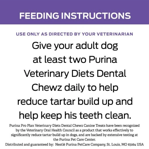 Purina Pro Plan Veterinary Diets Dental Chewz Dental Chew Dog Treats -Dog Supplies 65078 PT8. AC SS1800 V1640147792