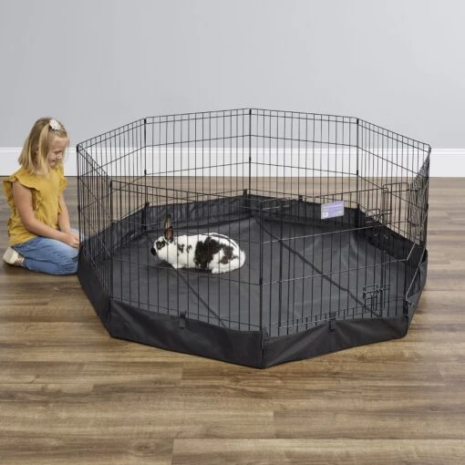 MidWest Canvas Dog Exercise Pen Base Cover Accessory, Octagonal Configuration, Black -Dog Supplies 655486 PT1. AC SS1800 V1667597516