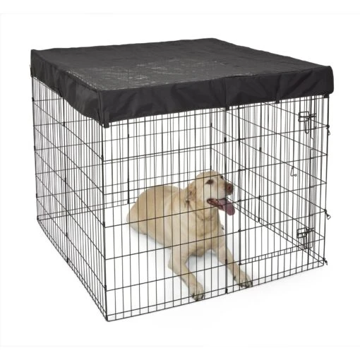 MidWest Exercise Pen Top Fabric Mesh Sunscreen Accessory, Square Configuration, Black -Dog Supplies 655502 PT1. AC SS1800 V1667598796