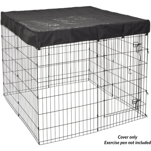 MidWest Exercise Pen Top Fabric Mesh Sunscreen Accessory, Square Configuration, Black -Dog Supplies 655502 PT7. AC SS1800 V1700156095