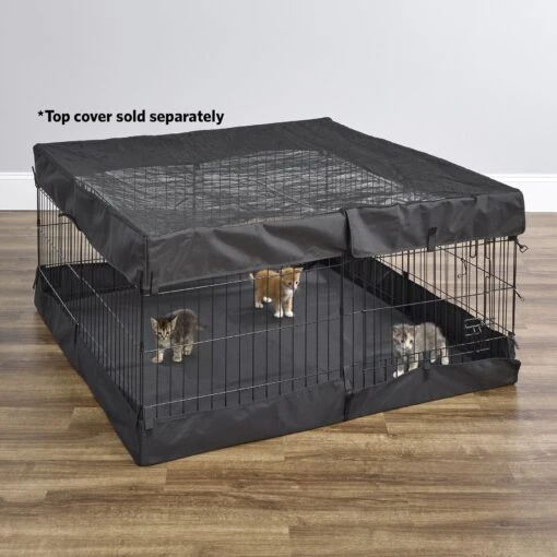 MidWest Canvas Dog Exercise Pen Base Cover Accessory, Square Configuration, Black -Dog Supplies 655518 PT3. AC SS1800 V1667598877