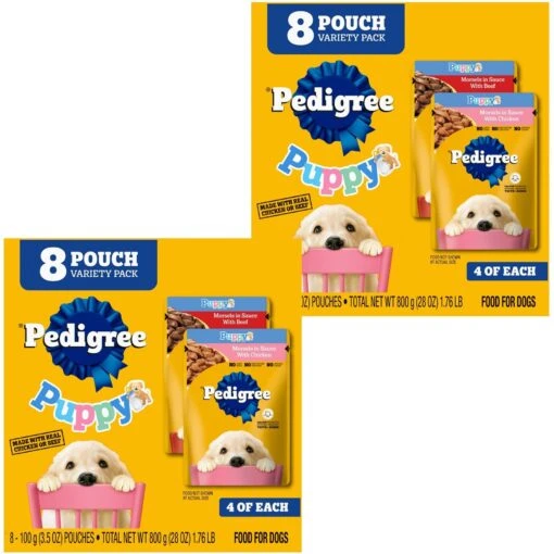 Pedigree Puppy Variety Pack Morsels In Sauce With Beef & Chicken Wet Dog Food Pouches -Dog Supplies 659758 MAIN. AC SS1800 V1677957429