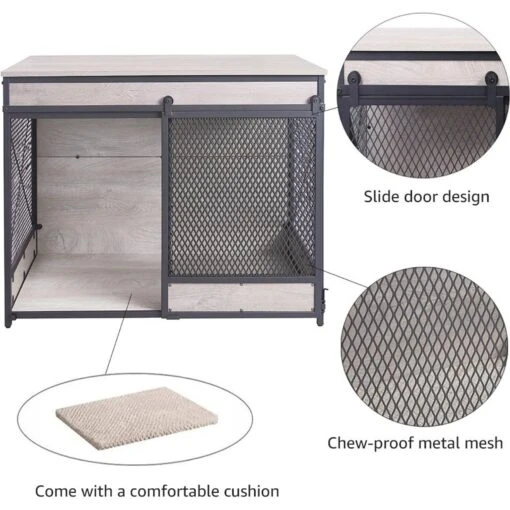 Unipaws Furniture Style Sliding Door Dog Crate -Dog Supplies 661142 PT2. AC SS1800 V1666296472