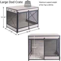 Unipaws Furniture Style Sliding Door Dog Crate -Dog Supplies 661142 PT5. AC SS1800 V1666299307