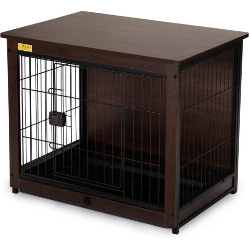 Coziwow Furniture Style Dog Crate With Removable Tray, Walnut -Dog Supplies 661310 PT3. AC SS1800 V1669096933