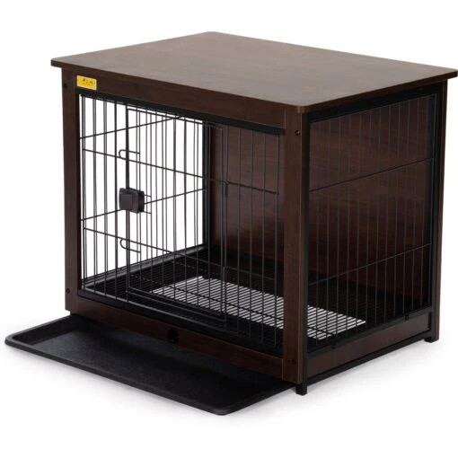 Coziwow Furniture Style Dog Crate With Removable Tray, Walnut -Dog Supplies 661310 PT4. AC SS1800 V1669098634