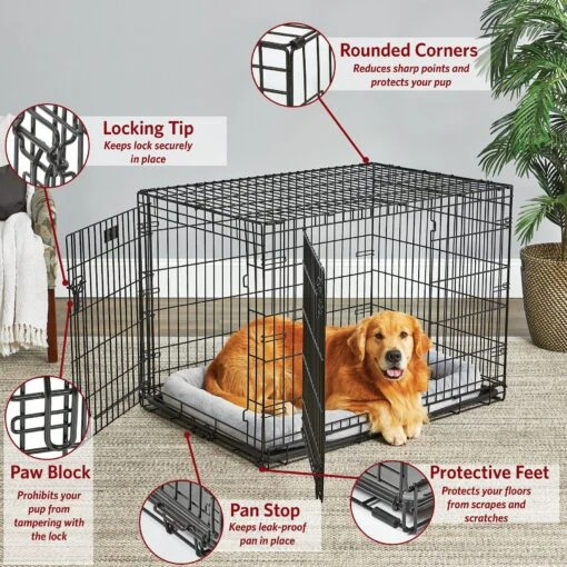 MidWest LifeStages Double Door Collapsible Wire Dog Crate -Dog Supplies 66304 PT1. AC SS1800 V1647557199