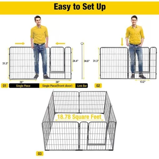 Aivituvin AIR50 Exercise Outdoor & Indoor Portable Dog Playpen, Medium -Dog Supplies 667286 PT1. AC SS1800 V1665526427