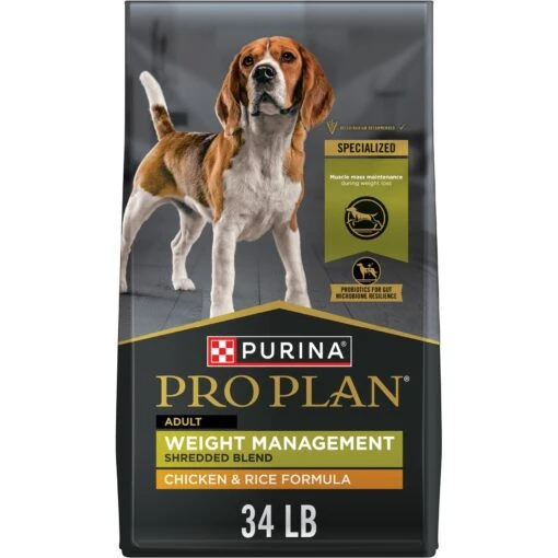 Purina Pro Plan Adult Weight Management Shredded Blend Chicken & Rice Formula Dry Dog Food -Dog Supplies 67523 MAIN. AC SS1800 V1649114835