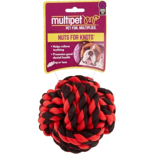 Multipet Nuts For Knots Ball Dog Toy, Color Varies -Dog Supplies 68144 PT1. AC SS1800 V1530911461