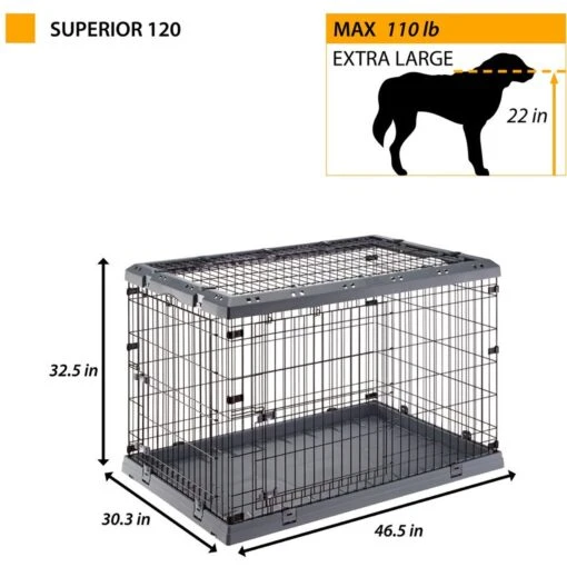 Ferplast Superior Hybrid ECO Dog Crate & Playpen, Gray -Dog Supplies 688502 PT5. AC SS1800 V1667598678