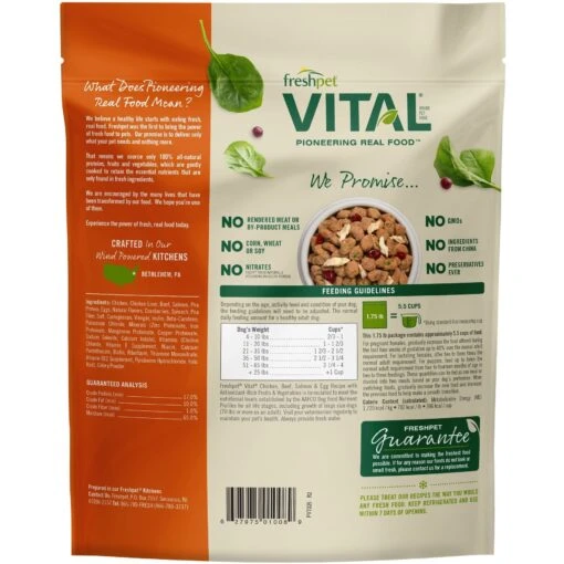 Freshpet Vital Chicken, Beef, Salmon & Egg Recipe Grain-Free Fresh Dog Food & Freshpet Dognation Turkey Bacon Grain-Free Fresh Dog Treats, 3-oz Bag, Case Of 6 -Dog Supplies 693190 PT2. AC SS1800 V1668628227