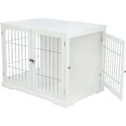 TRIXIE Wood & Wire Furniture Side Table Pet Crate, Large -Dog Supplies 701486 PT4. AC SS1800 V1668547494