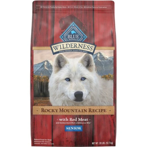 Blue Buffalo Wilderness Rocky Mountain Recipe Senior High Protein Natural Red Meat & Grain Dry Dog Food, 28-lb Bag -Dog Supplies 711326 MAIN. AC SS1800 V1694547153