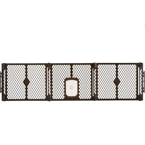 MyPet Extra Wide Cat & Dog Gate With Pet Door, Brown -Dog Supplies 711758 PT2. AC SS1800 V1670434186