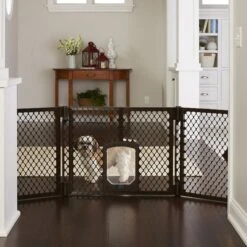 MyPet Extra Wide Cat & Dog Gate With Pet Door, Brown -Dog Supplies 711758 PT3. AC SS1800 V1670434302