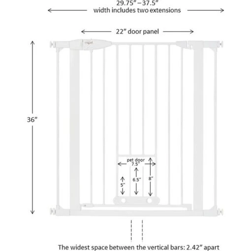 MyPet Tall & Wide Walk Thru Easypass Cat & Dog Gate, White -Dog Supplies 711774 PT7. AC SS1800 V1670436801