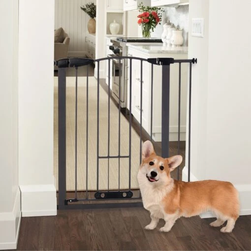 MyPet Tall Deco Easypass Cat & Dog Gate, Graphite -Dog Supplies 711806 MAIN. AC SS1800 V1670359778