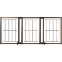 MyPet Extra Wide Versa-Lock Freestanding Cat & Dog Gate, Woodtone -Dog Supplies 711838 PT4. AC SS1800 V1670434247