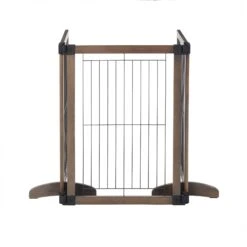 MyPet Extra Wide Versa-Lock Freestanding Cat & Dog Gate, Woodtone -Dog Supplies 711838 PT6. AC SS1800 V1670439431