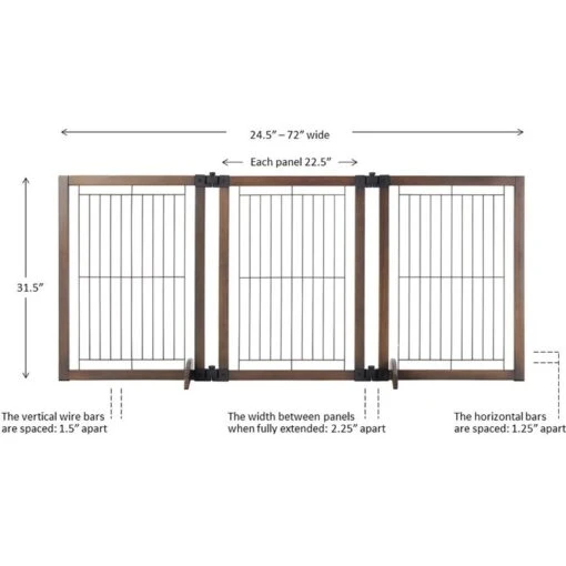 MyPet Extra Wide Versa-Lock Freestanding Cat & Dog Gate, Woodtone -Dog Supplies 711838 PT7. AC SS1800 V1670434247