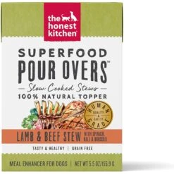 The Honest Kitchen Bone Broth POUR OVERS Turkey & Salmon Stew Wet Dog Food Topper & The Honest Kitchen Superfood POUR OVERS Lamb & Beef Stew With Veggies Wet Dog Food Topper -Dog Supplies 715790 PT5. AC SS1800 V1669737365