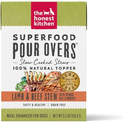 The Honest Kitchen Bone Broth POUR OVERS Turkey & Salmon Stew Wet Dog Food Topper & The Honest Kitchen Superfood POUR OVERS Lamb & Beef Stew With Veggies Wet Dog Food Topper -Dog Supplies 715790 PT5. AC SS1800 V1669737365