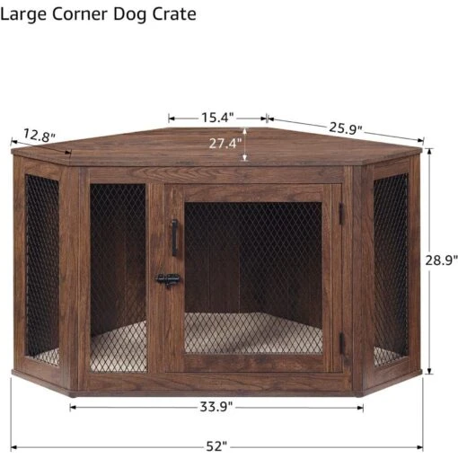 Unipaws Furniture Style Corner Dog Crate -Dog Supplies 739486 PT4. AC SS1800 V1672161749