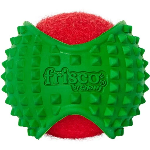 Frisco Holiday Fetch Squeaky Tennis Ball With Rubber Sleeve Dog Toy -Dog Supplies 739686 MAIN. AC SS1800 V1695670967