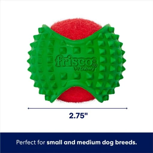 Frisco Holiday Fetch Squeaky Tennis Ball With Rubber Sleeve Dog Toy -Dog Supplies 739686 PT1. AC SS1800 V1695043866