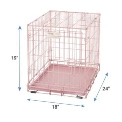 MidWest ICrate Single Door Collapsible Wire Dog Crate, Pink, 24 Inch -Dog Supplies 74290 PT2. AC SS1800 V1566319915