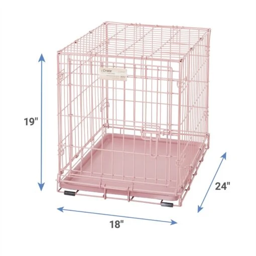 MidWest ICrate Single Door Collapsible Wire Dog Crate, Pink, 24 Inch -Dog Supplies 74290 PT2. AC SS1800 V1566319915