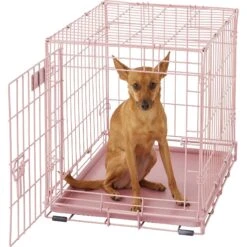 MidWest ICrate Single Door Collapsible Wire Dog Crate, Pink, 24 Inch -Dog Supplies 74290 PT3. AC SS1800 V1569015249