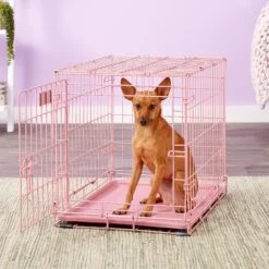 MidWest ICrate Single Door Collapsible Wire Dog Crate, Pink, 24 Inch -Dog Supplies 74290 PT4. AC SS1800 V1562173052