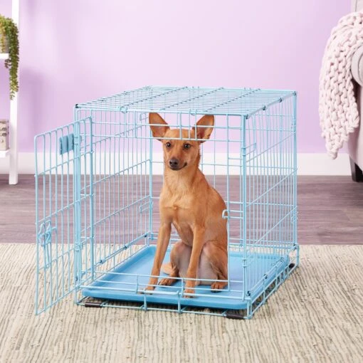 MidWest ICrate Single Door Collapsible Wire Dog Crate, Blue -Dog Supplies 74292 PT4. AC SS1800 V1562173093