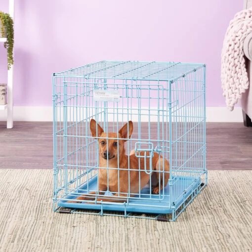 MidWest ICrate Single Door Collapsible Wire Dog Crate, Blue -Dog Supplies 74292 PT5. AC SS1800 V1562173096