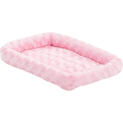 MidWest Quiet Time Fashion Plush Bolster Dog Crate Mat, Pink -Dog Supplies 74336 MAIN. AC SS1800 V1542224568