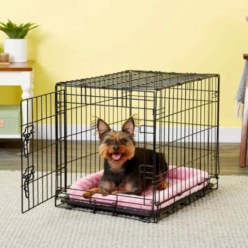 MidWest Quiet Time Fashion Plush Bolster Dog Crate Mat, Pink -Dog Supplies 74336 PT2. AC SS1800 V1542224583