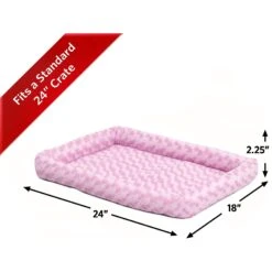 MidWest Quiet Time Fashion Plush Bolster Dog Crate Mat, Pink -Dog Supplies 74336 PT5. AC SS1800 V1542224591