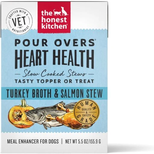 The Honest Kitchen Functional POUR OVERS Heart Health Turkey Broth & Salmon Stew Dog Food Topper, 5.5-oz Can, Case Of 12 -Dog Supplies 747382 MAIN. AC SS1800 V1671719582