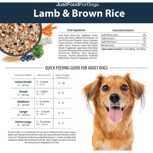 JustFoodForDogs Pantry Fresh Lamb & Brown Rice Fresh Dog Food -Dog Supplies 749886 PT7. AC SS1800 V1696533887