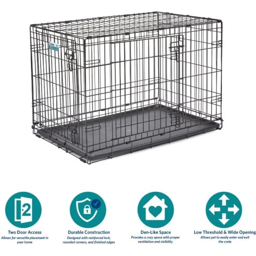 MidWest ICrate Fold & Carry Double Door Collapsible Wire Dog Crate & KONG Classic Dog Toy -Dog Supplies 752366 PT4. AC SS1800 V1672869881