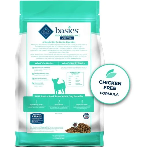 Blue Buffalo Basics Skin & Stomach Care Grain-Free Formula Lamb & Potato Recipe Small Breed Adult Dry Dog Food -Dog Supplies 75684 PT1. AC SS1800 V1646257935