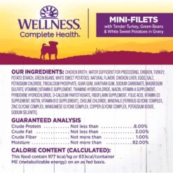 Wellness Petite Entrees Mini-Filets With Tender Turkey, Green Beans & White Sweet Potatoes In Gravy Grain-Free Wet Dog Food, 3-oz Tray, Case Of 24 -Dog Supplies 76675 PT5. AC SS1800 V1657661022