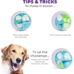 Outward Hound A-Maze Ball Puzzle & Treat Maze Interactive Dog Toy, Green -Dog Supplies 786510 PT3. AC SS1800 V1694440054