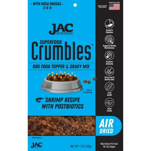 JAC Pet Nutrition Air-Dried Shrimp Superfood Crumbles Dog Food Topper -Dog Supplies 788286 MAIN. AC SS1800 V1679404574