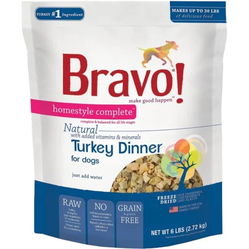 Bravo! Homestyle Complete Turkey Dinner Grain-Free Freeze-Dried Dog Food -Dog Supplies 80115 MAIN. AC SS1800 V1477926709