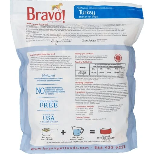 Bravo! Homestyle Complete Turkey Dinner Grain-Free Freeze-Dried Dog Food -Dog Supplies 80115 PT1. AC SS1800 V1452290708