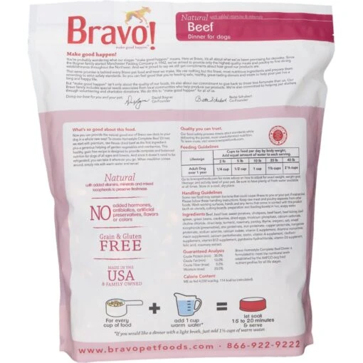 Bravo! Homestyle Complete Beef Dinner Grain-Free Freeze-Dried Dog Food -Dog Supplies 80120 PT1. AC SS1800 V1455120387